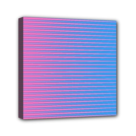 Turquoise Pink Stripe Light Blue Mini Canvas 6  X 6 