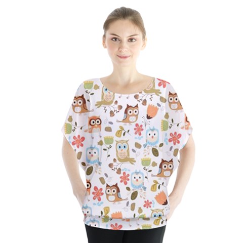 Cute Owl Blouse by Nexatart