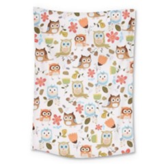 Cute Owl Large Tapestry by Nexatart