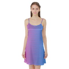 Turquoise Pink Stripe Light Blue Satin Night Slip by Mariart