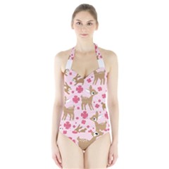 Preety Deer Cute Halter Swimsuit by Nexatart