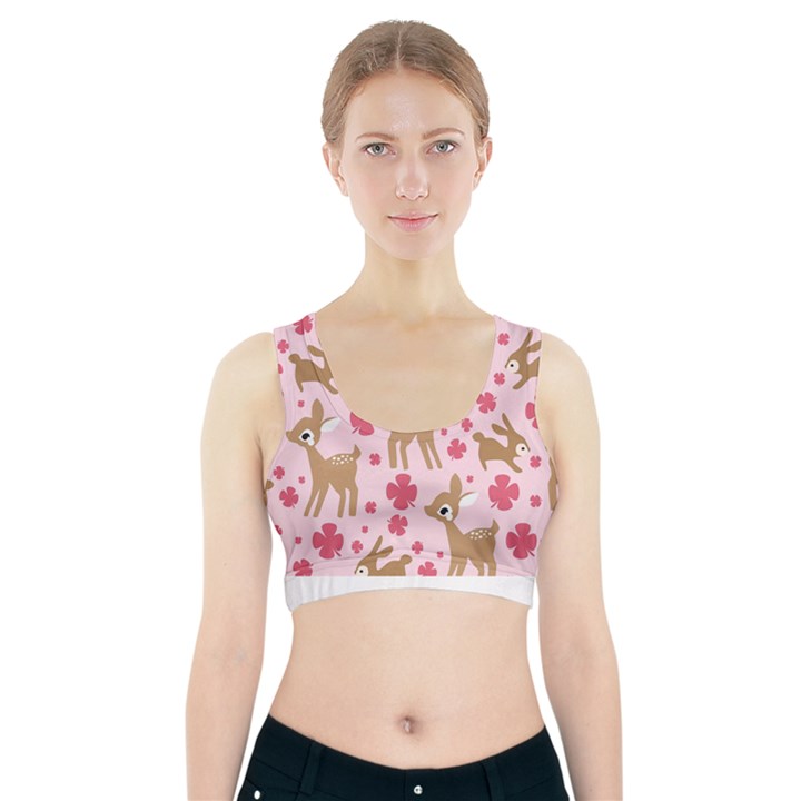 Preety Deer Cute Sports Bra With Pocket