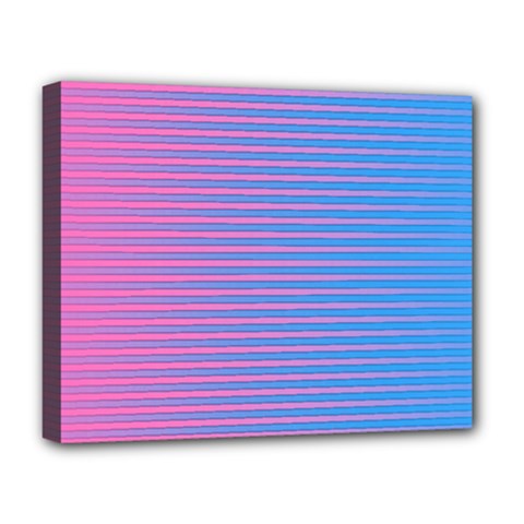 Turquoise Pink Stripe Light Blue Deluxe Canvas 20  X 16   by Mariart