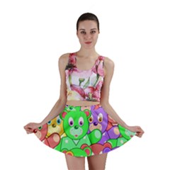 Cute Cartoon Crowd Of Colourful Kids Bears Mini Skirt by Nexatart