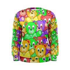 Cute Cartoon Crowd Of Colourful Kids Bears Women s Sweatshirt by Nexatart