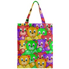 Cute Cartoon Crowd Of Colourful Kids Bears Zipper Classic Tote Bag by Nexatart