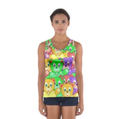 Cute Cartoon Crowd Of Colourful Kids Bears Women s Sport Tank Top  by Nexatart