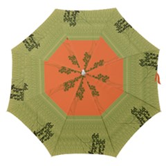 Sunset Orange Green Tree Sun Red Polka Straight Umbrellas by Mariart