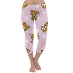 Kawaii Bear Pattern Capri Winter Leggings  by Nexatart