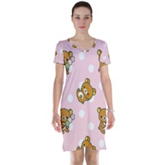 Kawaii Bear Pattern Short Sleeve Nightdress