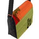 Sunset Orange Green Tree Sun Red Polka Flap Messenger Bag (L)  View2