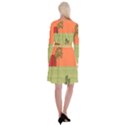 Sunset Orange Green Tree Sun Red Polka Long Sleeve Velvet Front Wrap Dress View2