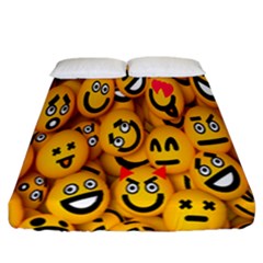 Smileys Linus Face Mask Cute Yellow Fitted Sheet (california King Size) by Mariart