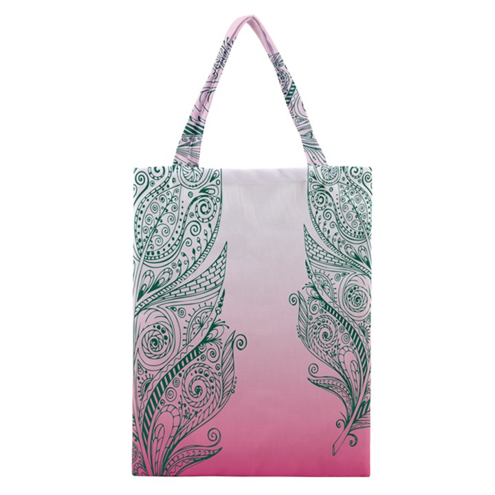 Toggle The Widget Bar Leaf Green Pink Classic Tote Bag