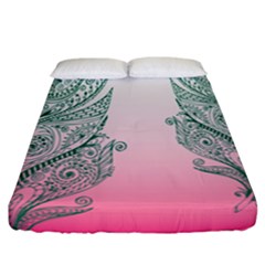 Toggle The Widget Bar Leaf Green Pink Fitted Sheet (california King Size) by Mariart