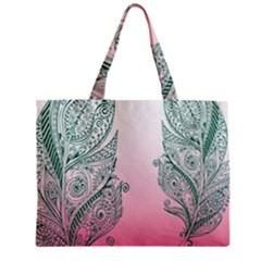 Toggle The Widget Bar Leaf Green Pink Zipper Mini Tote Bag by Mariart