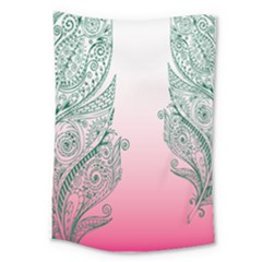 Toggle The Widget Bar Leaf Green Pink Large Tapestry by Mariart