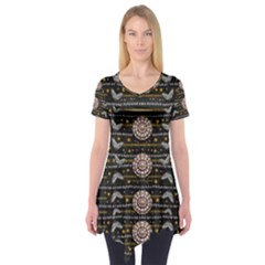 Pearls And Hearts Of Love In Harmony Short Sleeve Tunic  by pepitasart