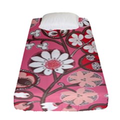 Pink Flower Pattern Fitted Sheet (single Size) by Nexatart