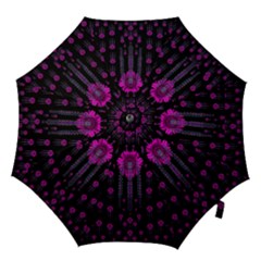 Wonderful Jungle Flowers In The Dark Hook Handle Umbrellas (Large)