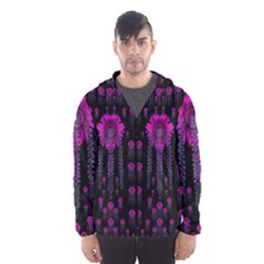 Wonderful Jungle Flowers In The Dark Hooded Wind Breaker (Men)