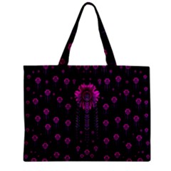 Wonderful Jungle Flowers In The Dark Zipper Mini Tote Bag