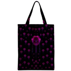 Wonderful Jungle Flowers In The Dark Zipper Classic Tote Bag