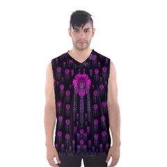 Wonderful Jungle Flowers In The Dark Men s Basketball Tank Top