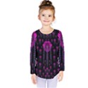 Wonderful Jungle Flowers In The Dark Kids  Long Sleeve Tee View1