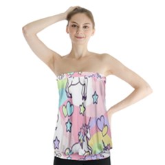 Unicorn Rainbow Strapless Top by Nexatart