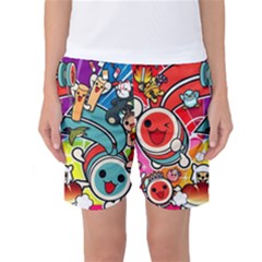 Cute Doodles Wallpaper Background Women s Basketball Shorts by Nexatart