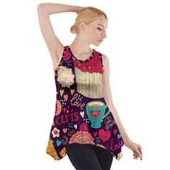 Cute Colorful Doodles Colorful Cute Doodle Paris Side Drop Tank Tunic by Nexatart