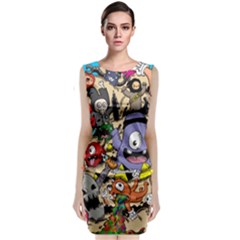 Hipster Wallpaper Pattern Classic Sleeveless Midi Dress by Nexatart