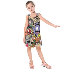 Hipster Wallpaper Pattern Kids  Sleeveless Dress by Nexatart