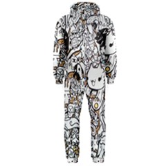 Cute Doodles Hooded Jumpsuit (men)  by Nexatart