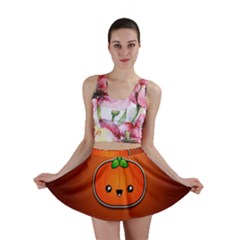 Simple Orange Pumpkin Cute Halloween Mini Skirt by Nexatart