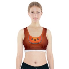 Simple Orange Pumpkin Cute Halloween Sports Bra With Pocket by Nexatart