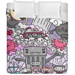 0 Sad War Kawaii Doodle Duvet Cover Double Side (california King Size) by Nexatart