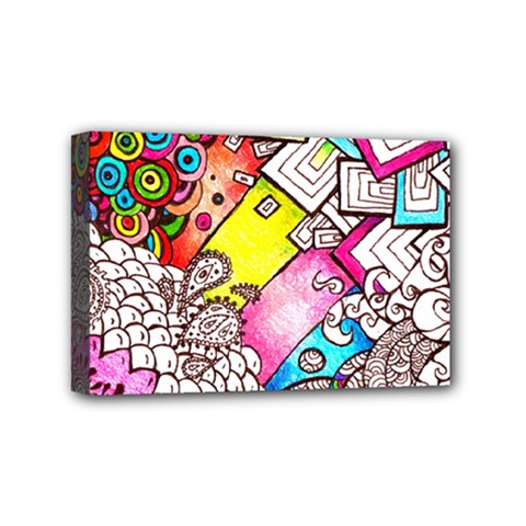 Beautiful Colorful Doodle Mini Canvas 6  X 4  by Nexatart