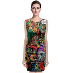 Monsters Colorful Doodle Classic Sleeveless Midi Dress by Nexatart