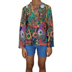 Monsters Colorful Doodle Kids  Long Sleeve Swimwear by Nexatart