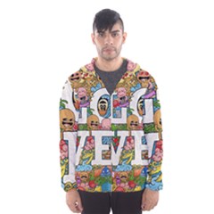 Doodle Art Love Doodles Hooded Wind Breaker (men)