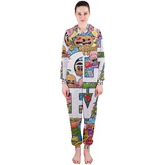 Doodle Art Love Doodles Hooded Jumpsuit (ladies) 