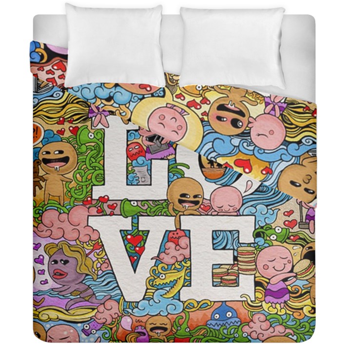 Doodle Art Love Doodles Duvet Cover Double Side (California King Size)