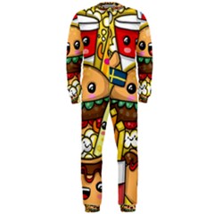 Cute Food Wallpaper Picture Onepiece Jumpsuit (men)  by Nexatart