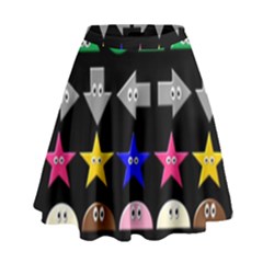 Cute Symbol High Waist Skirt by Nexatart