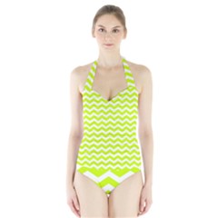 Chevron Background Patterns Halter Swimsuit by Nexatart