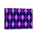 Static Argyle Pattern Blue Purple Mini Canvas 7  x 5  View1