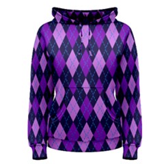 Static Argyle Pattern Blue Purple Women s Pullover Hoodie by Nexatart