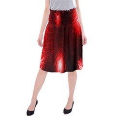 Box Lights Red Plaid Midi Beach Skirt by Mariart